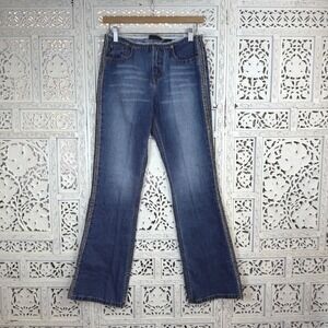 READ Express Y2K Low Rise Bedazzled Rhinestone Bling Bootcut Jeans
